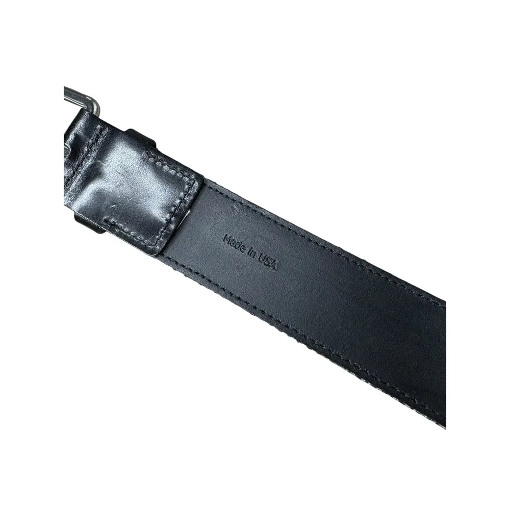 Allen Edmonds‎ Mens Grey Herringbone Wool Leather Belt Made in USA 36